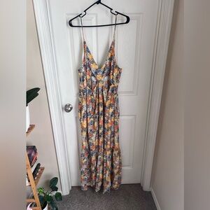 NWOT XL Abercrombie & Fitch Smocked Floral Maxi with Cut Outs